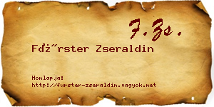 Fürster Zseraldin névjegykártya